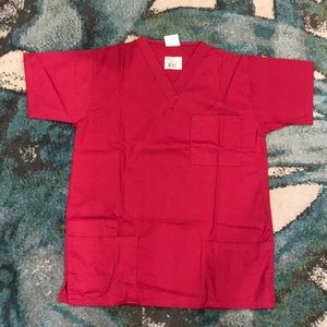 XS pink scrub top